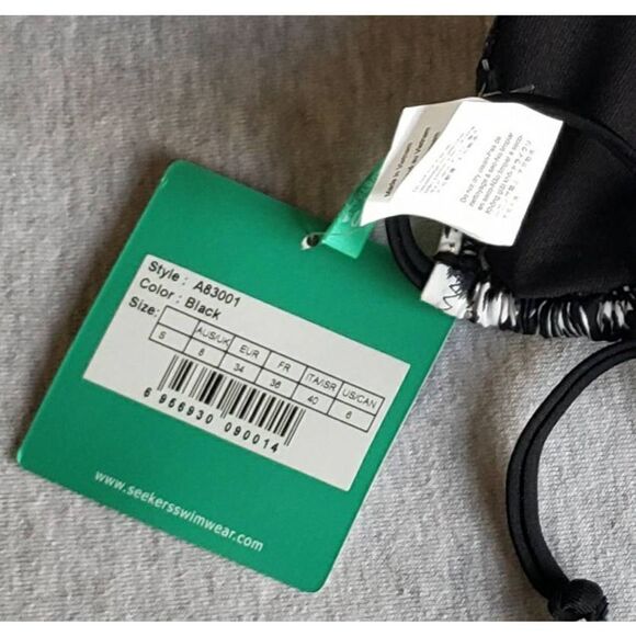 SEEKERS AUSTRALIA BLACK WHITE GOLD ANIMAL PRINT BIKINI TOP NWT - Picture 3 of 10